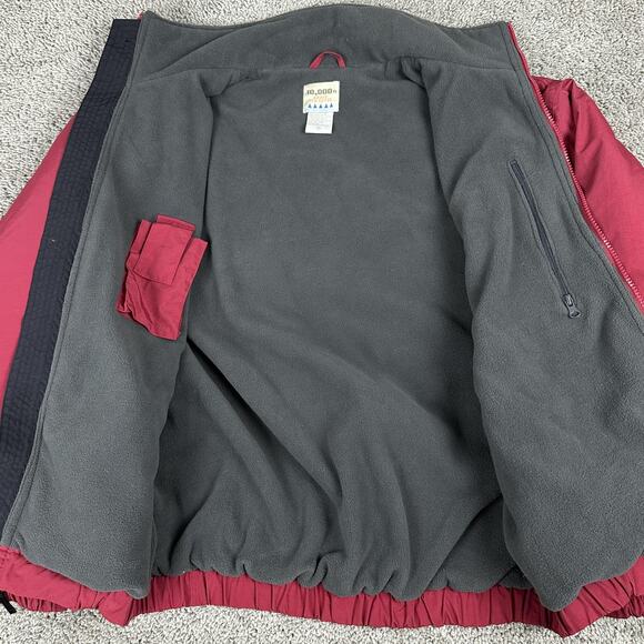 Cabela's Jacket Mens Medium Red Fleece Lined Nylon Full Zip Pockets Elastic Hem - Picture 5 of 10